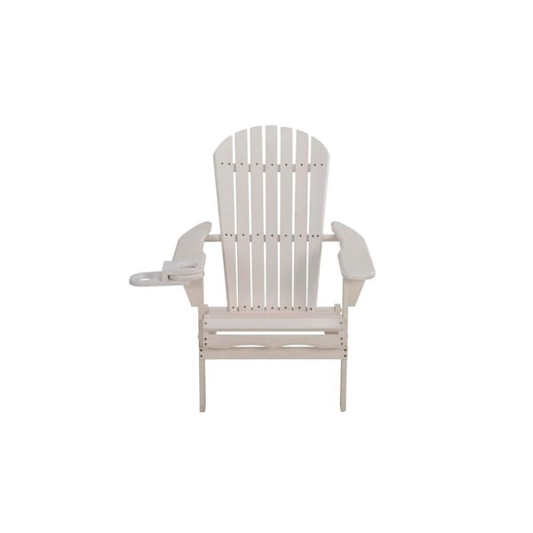 Bold Fontier 35 x 32 x 28 in. Foldable Adirondack Chair with Cup Holder, White BO3275365 - main